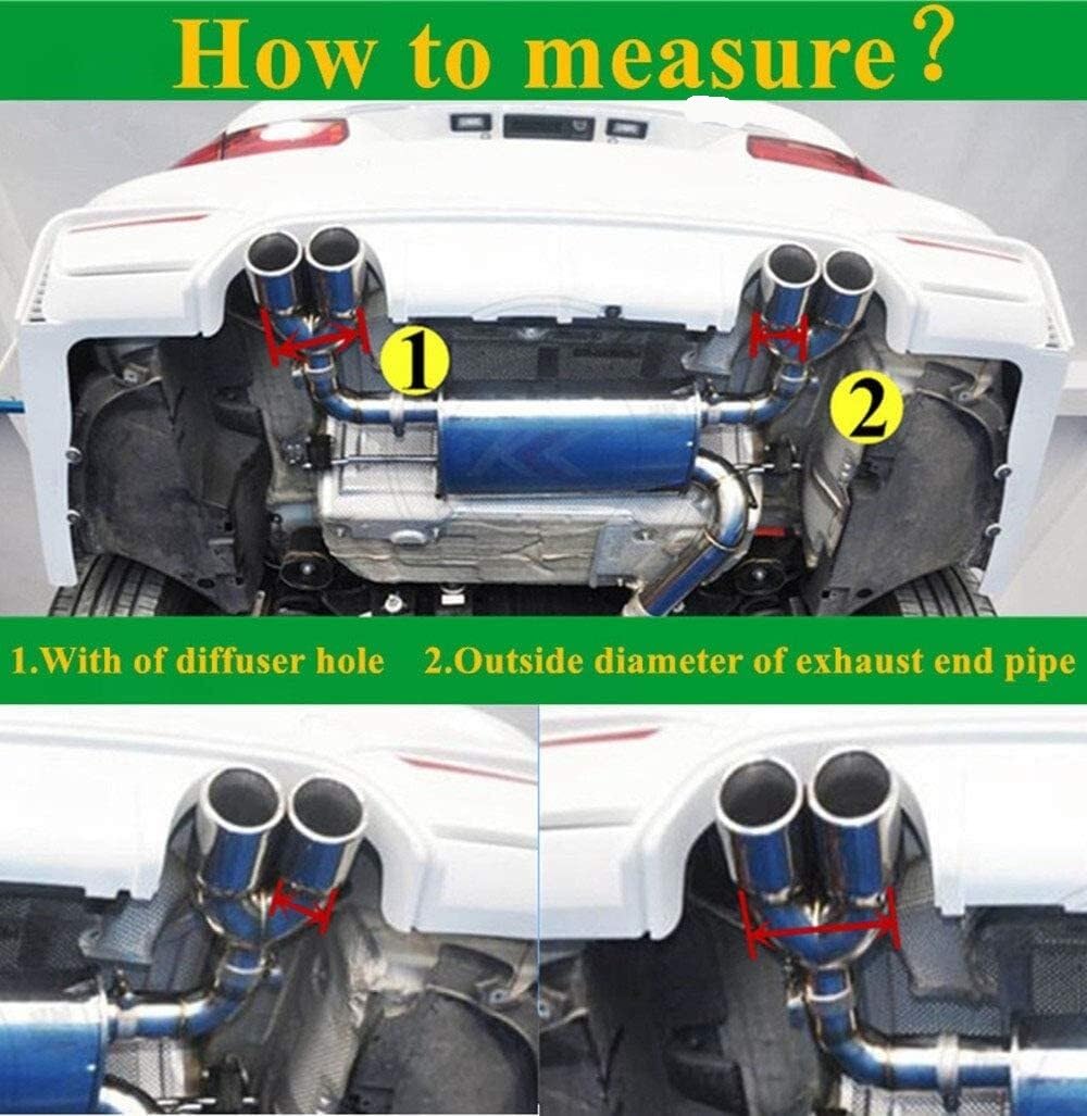 Tubo Cola Coche Tabla De Escape Del Coche Un Par De Carbono Matt Muffler Tip Forma Y Forma Doble Salida Azul Universal Tubería De Escape Mufflers Multisize(54mm in 76mm Out)