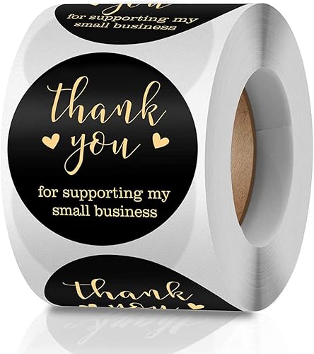 Calcomanías con texto en inglés "Thank You for Supporting My Small Business", 500 etiquetas de agradecimiento para tiendas de negocios, rollo de