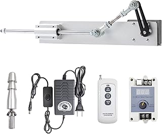 JQDML Reciprocating Cycle Linear Actuator DIY Motor 24V 100rpm High Torque 35lbs Stroke 30mm-150mm Adjustable with Remote Controller Big End Connector Speed Regulator(24v150mm100rpm)