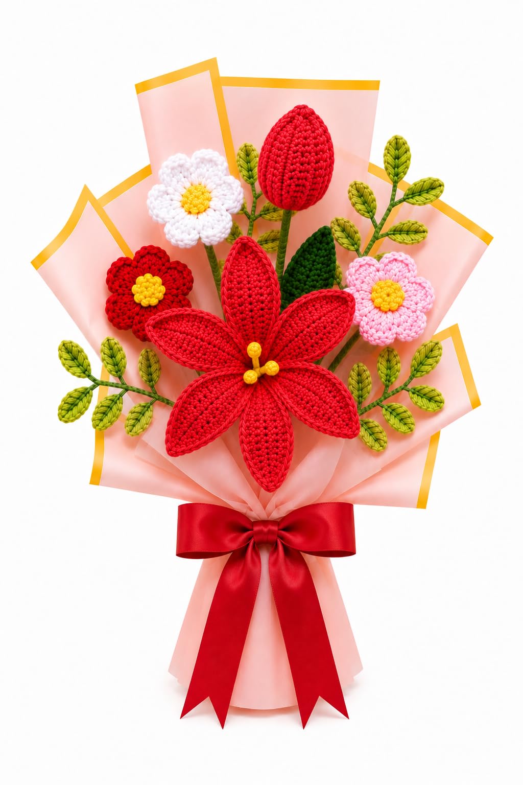 Buy AGANTUK Handmade Crochet Mix Flower Bouquet for Gifting & Home