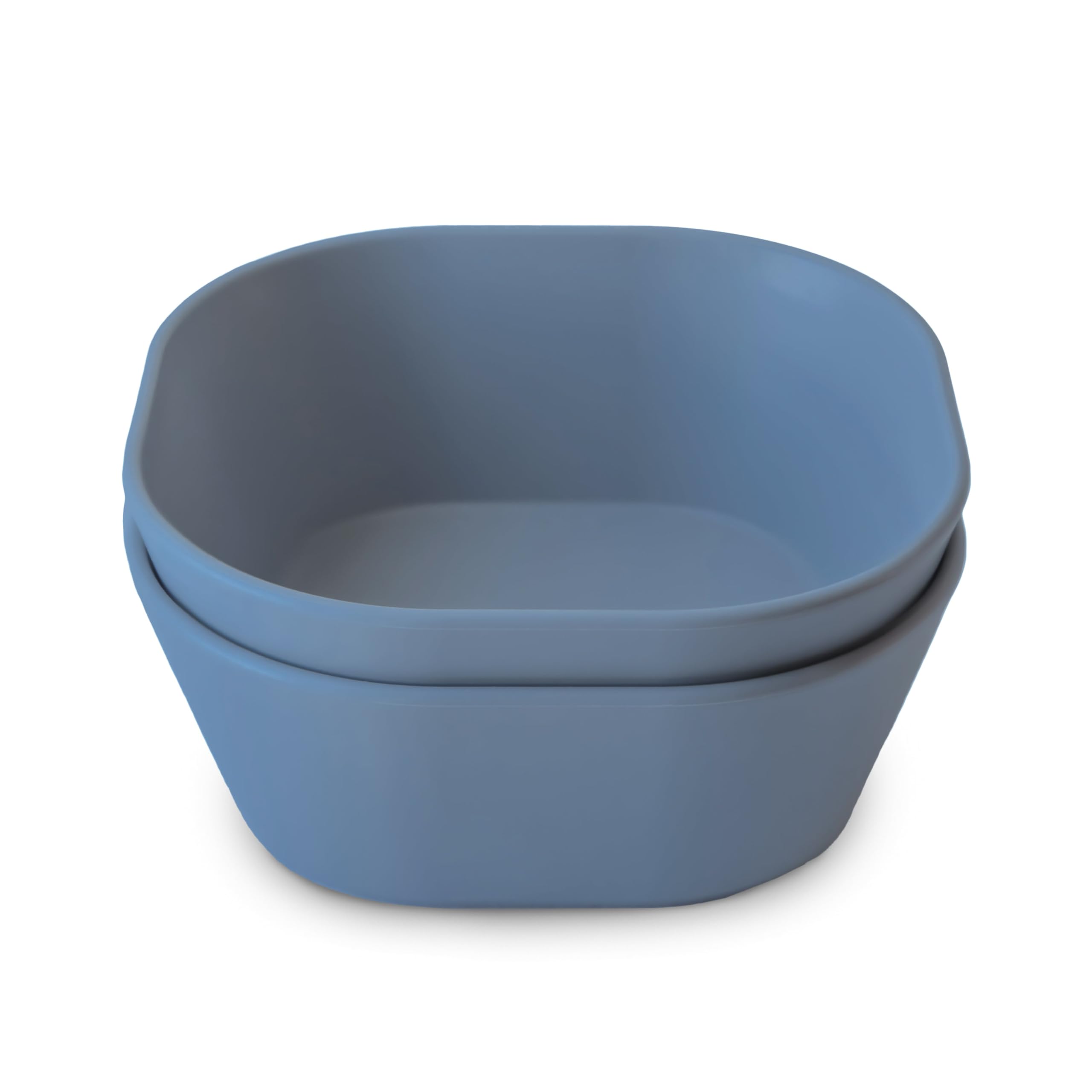 mushie Square Dinnerware Bowls for Kids | Made in Denmark, Set of 2 (Twilight Blue)