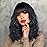 Ucubb Short Curly Wigs with Bangs for Women 14 Inches Wavy Bob Wig Synthetic Heat Resistant Fiber Wigs (Black Mixed Blue)