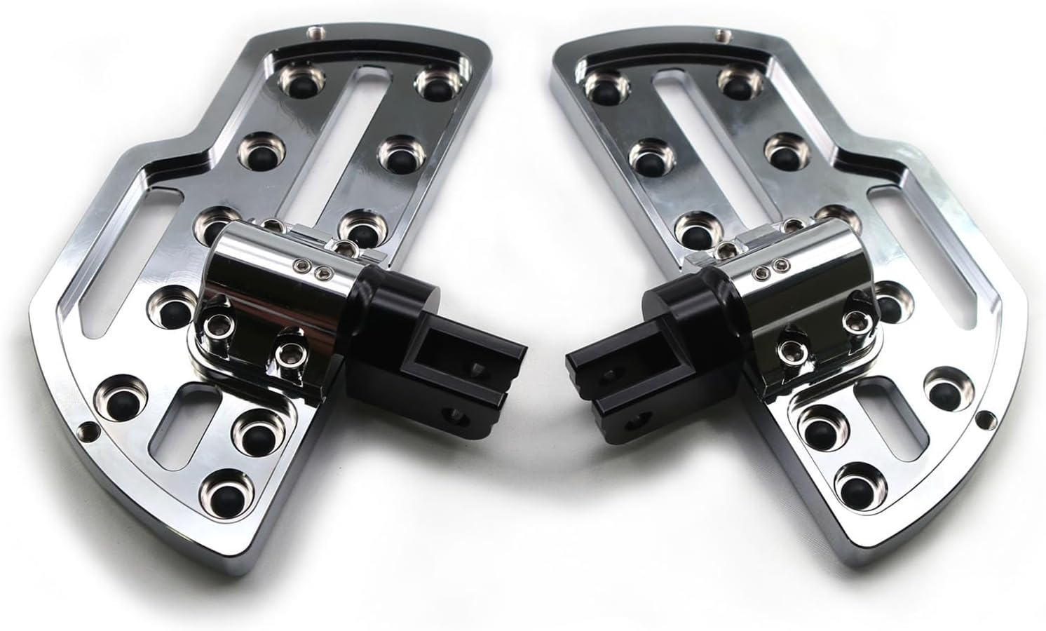 MZS Motorcycle Foot Pegs Front Compatible with Goldwing GL1800 GL 1800 2001-2024, Adjustable Gold Wing Driver Floorboards Touring Rider Footboards Accessories Chrome