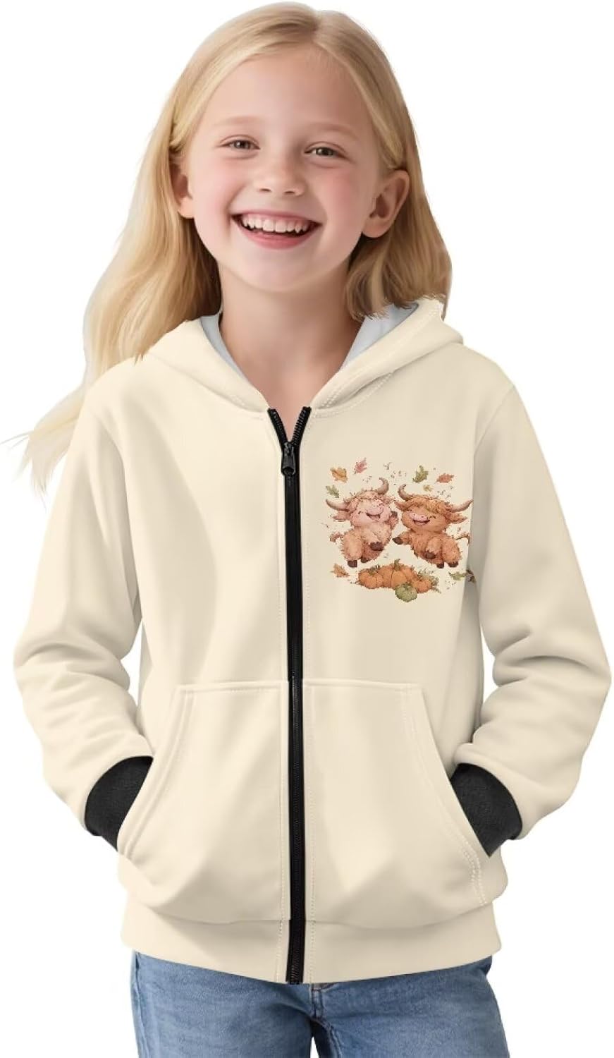 Girls Fleece Zipper Hoodies with Pockets Warmly Breathable Sweatshirts Long Sleeve Sweatshirt for Teen Girl