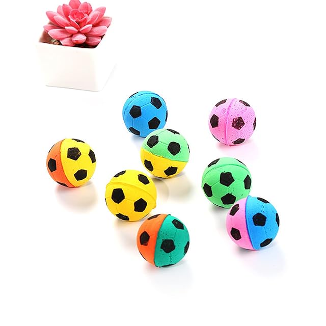 Foto 6 de 8 de Domasvmd Juguete de látex para entrenamiento de gatitos y para jugar al fútbol, suministros para mascotas