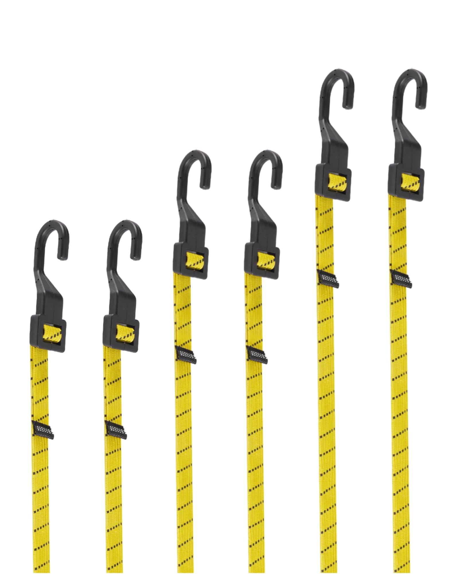 20" 40" 80" Flat Adjustable Bungee Cords with Hook, 3X Faster to Set Length