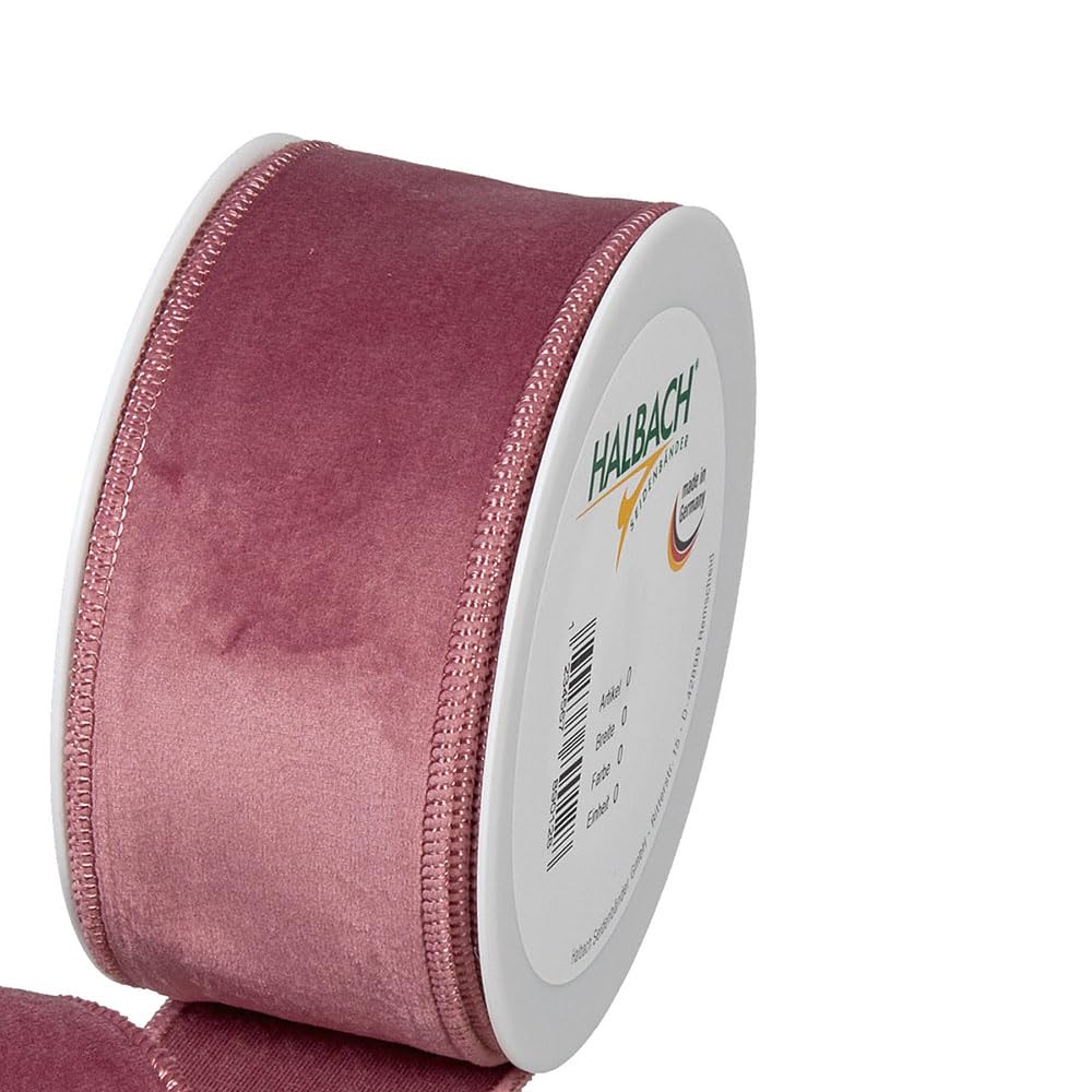 FloristryWarehouse Dusky Pink Christmas Velvet Fabric Ribbon 50mm