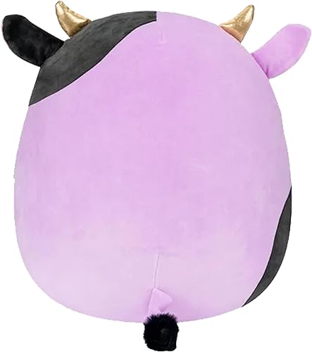 Miniatura 3 de Squishmallows Peluche oficial de Kellytoys Alexie The Black and Purple Cow de 12 pulgadas, juguete de peluche suave