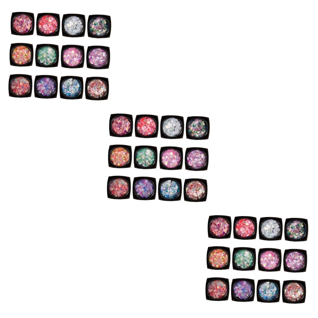 Glitter makeup gel de paillettes de maquillage brillant pour ongle corps et visage 3 pcs