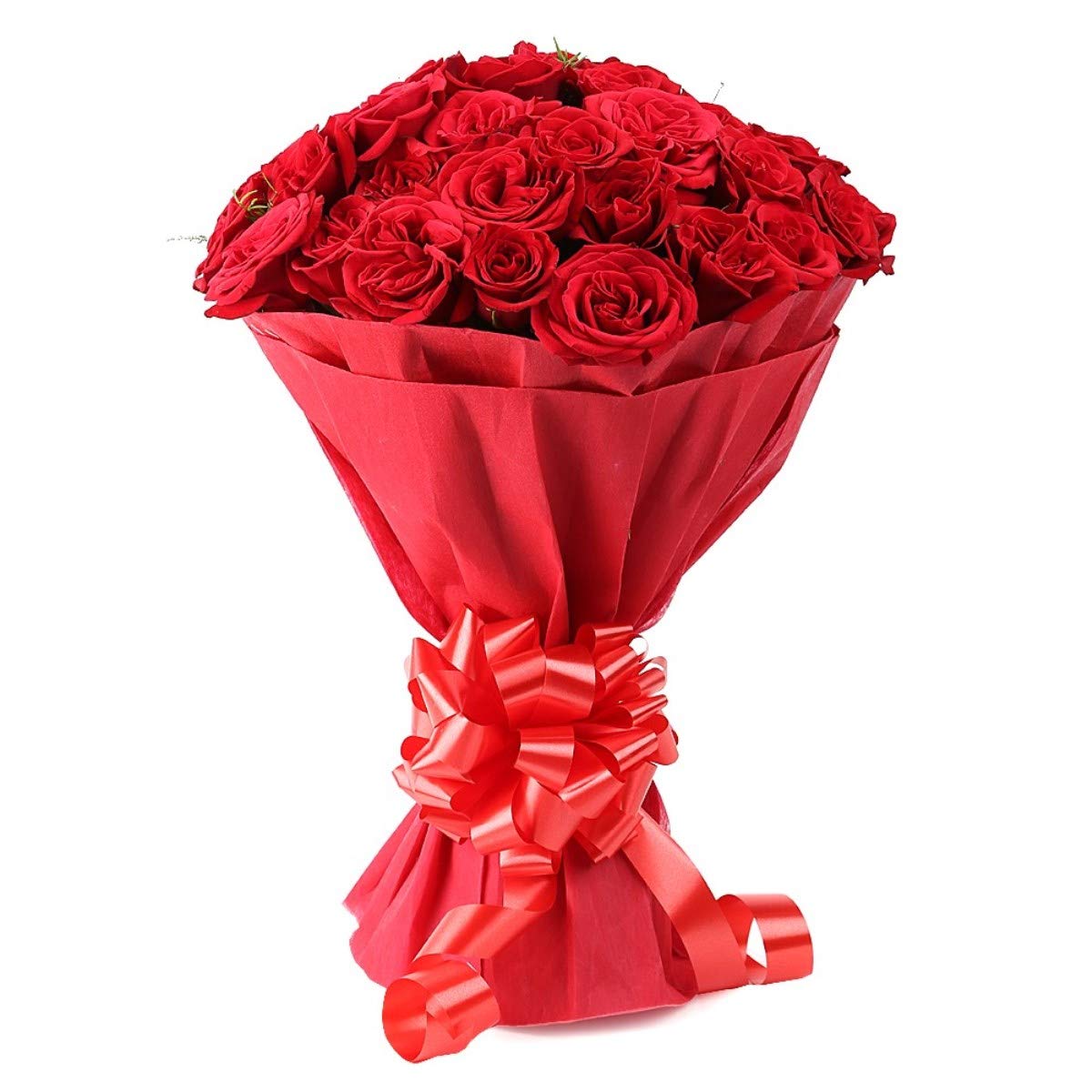 Valentine's Special Fresh Flower Bouquet of 20 Red Roses in Paper Wrapping-image-29
