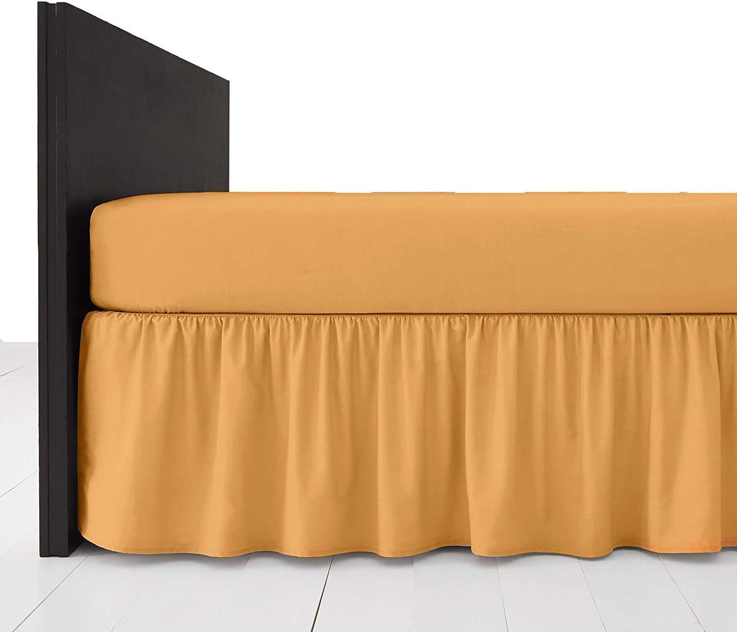 Polycotton Platform Base Valance Sheet – Extra Deep 16” Frill – Under Mattress Bed Skirt, Durable Easy Care, Wrinkle Resistant Bedding (Peach, Super King)