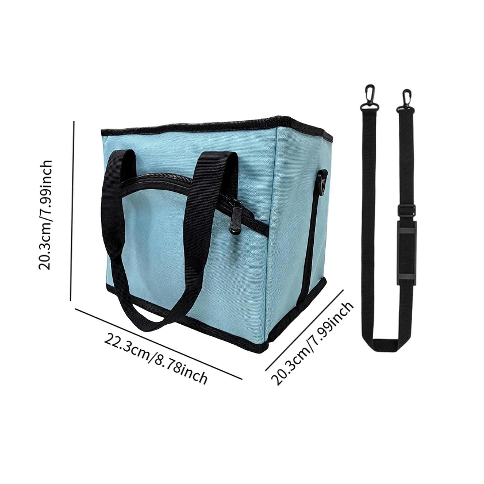 Getränkehalter, Wasserdichte, Faltbare, Verstellbare Thermotasche Aus Oxford Gewebe mit Austauschbaren Trennwänden Und Zubehörfach, Blau