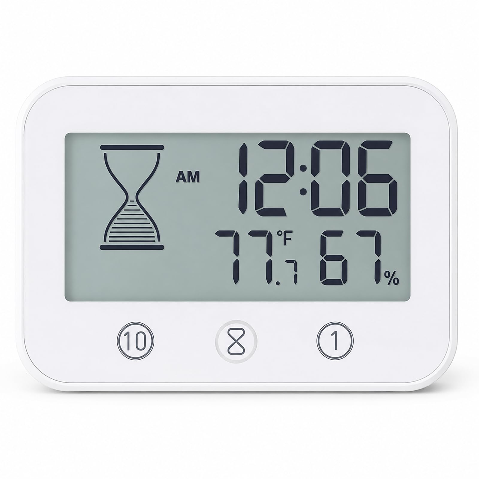 Digital Bathroom Clock Waterproof, LCD Touch Shower Timer with Suction Cup