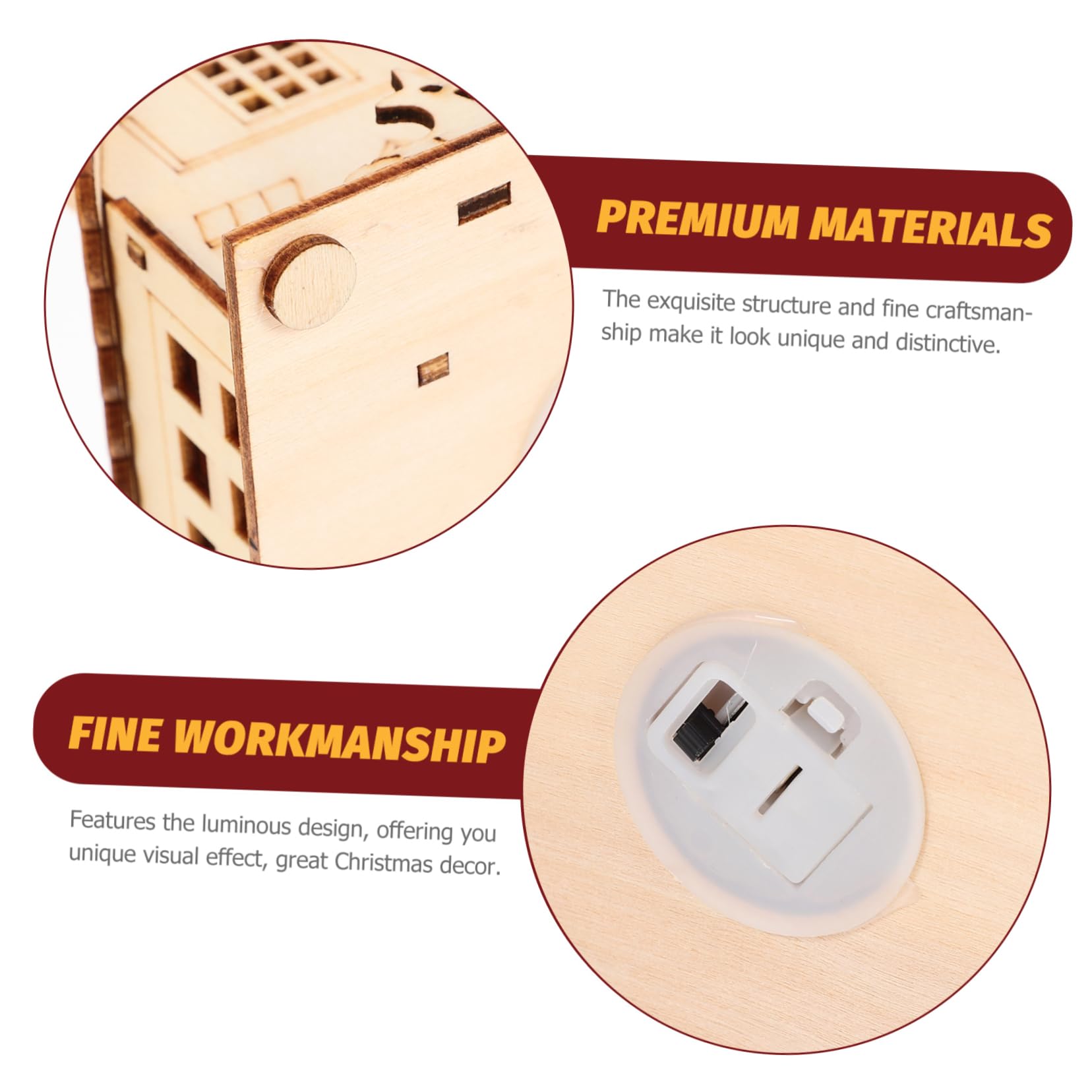 TOPBATHY 5 Sätze Leuchtende Hüttendekoration Aus Holz Feenhafte Partydekorationen Weihnachtsschmuck Weihnachtshausdekoration Leuchtende Hausdekoration Zum Malen Vor Hölzern 3 Stück * 5