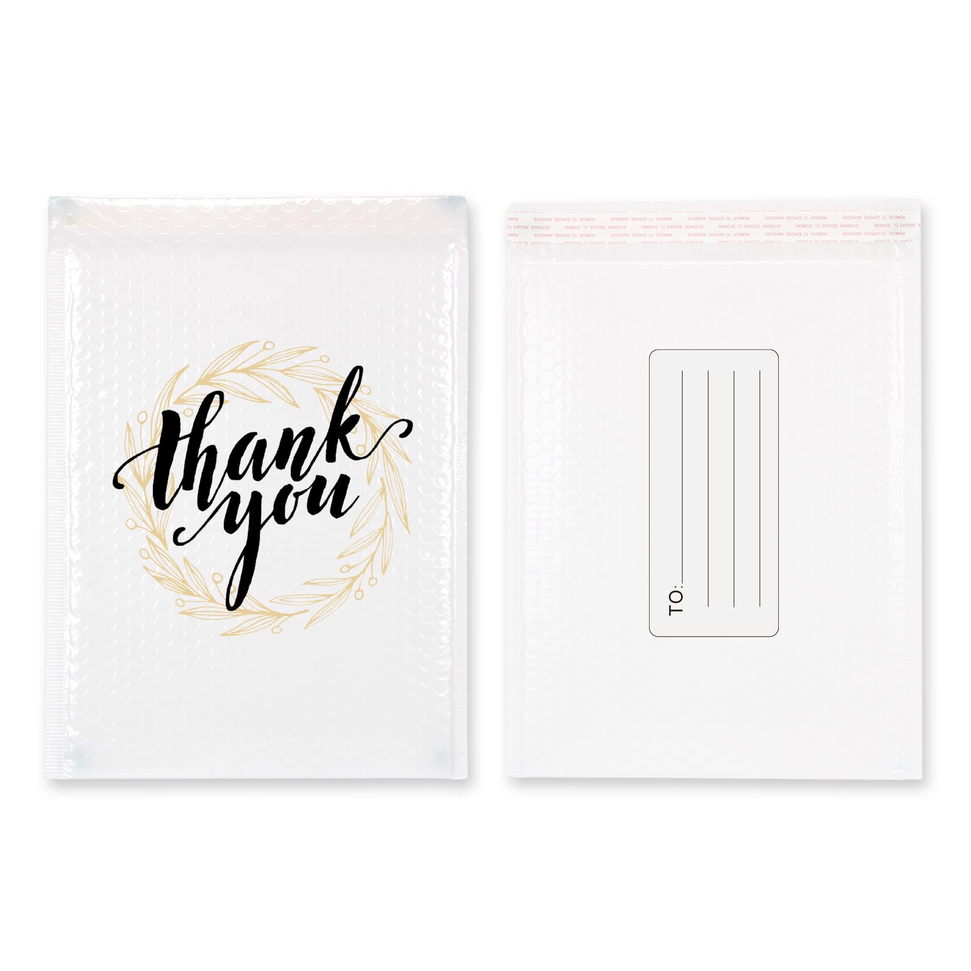 TONESPAC 25 PCS #3 9x12 inches Thank You Poly Bubble Mailers for Thanks giving Presents Padded Envelopes Retailer Shipping Bags with Waterproof Self Seal Strip (thank you, 3 9x12 inch) — image 1