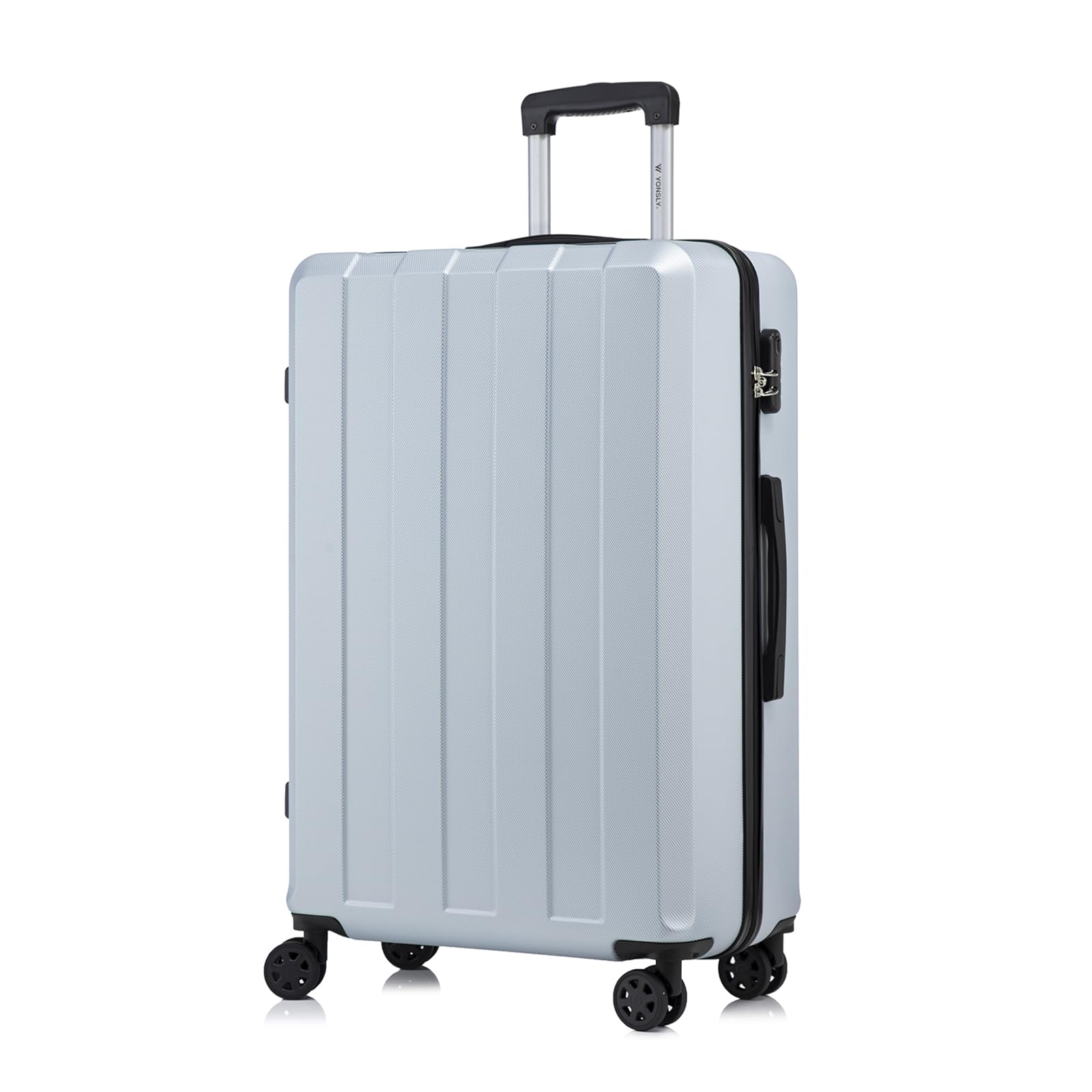 yonsly Koffer Suitcase, Trolley Reisekoffer, Rollkoffer Handgepäck mit 4 Rollen 360°, ABS Hartschalen, Sicherheitsschloss, Weicher Gummigriff, 210D-Futter