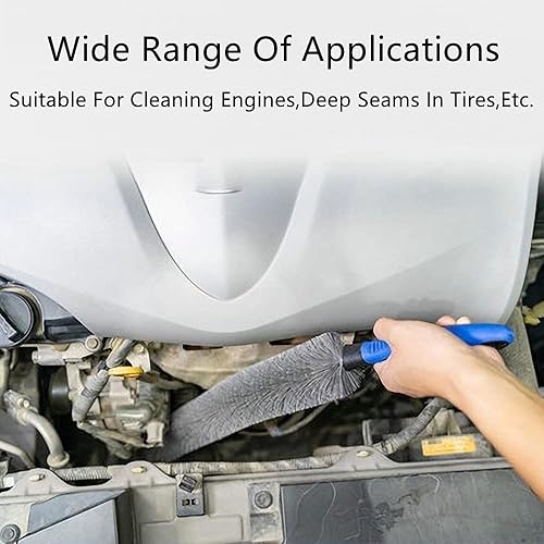 Miniatura 9 de Cepillo para neumáticos y ruedas de 23.6in, cepillo de limpieza de automóvil, cepillo para limpieza de vehículos, cepillo para detallar, rejilla de