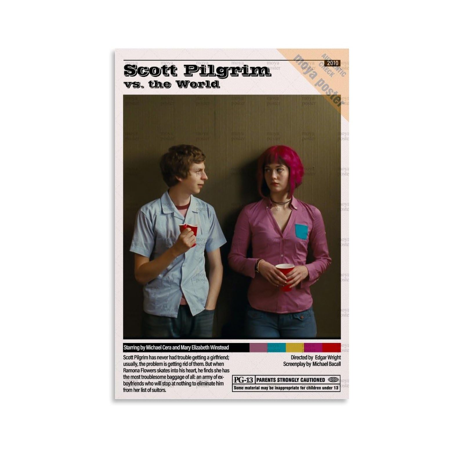 Scott Pilgrim Vs. The World Movie Aesthetic Posters Decorative Painting Canvas Wall Posters And Art Picture Print Modern Family Bedroom Decor Posters 12x18inch(30x45cm)