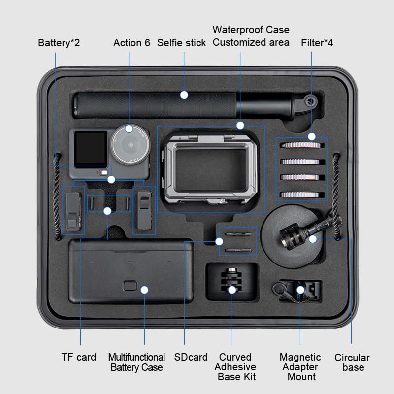 Amazon | DJI Osmo Action 6 対応 防水 収納ケース 大容量 二層 防水