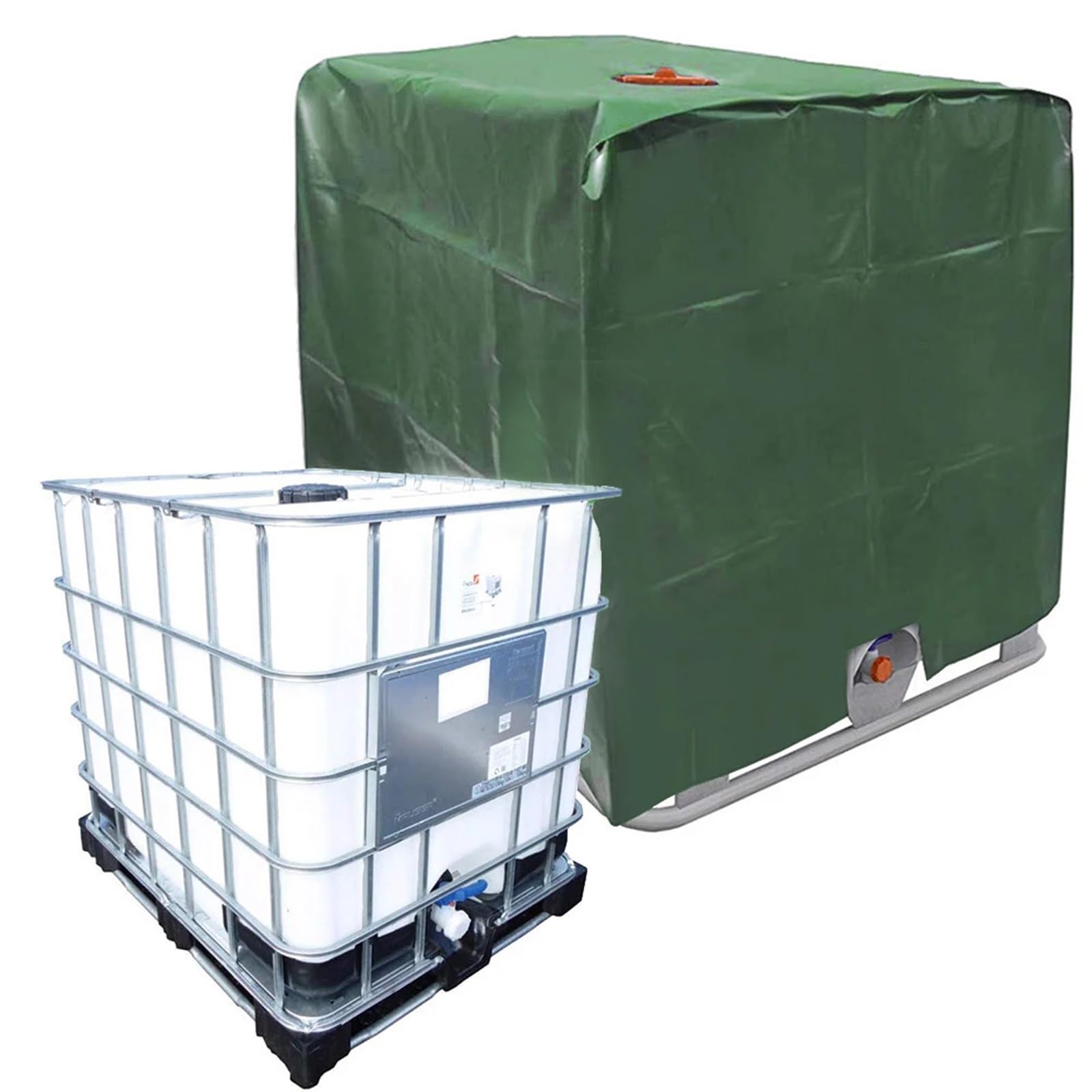 Telo di copertura per serbatoio IBC per contenitore IBC da 1000 litri, telone anti-UV e antipioggia per serbatoio dell'acqua 116 x 100 x 120 cm (Nero