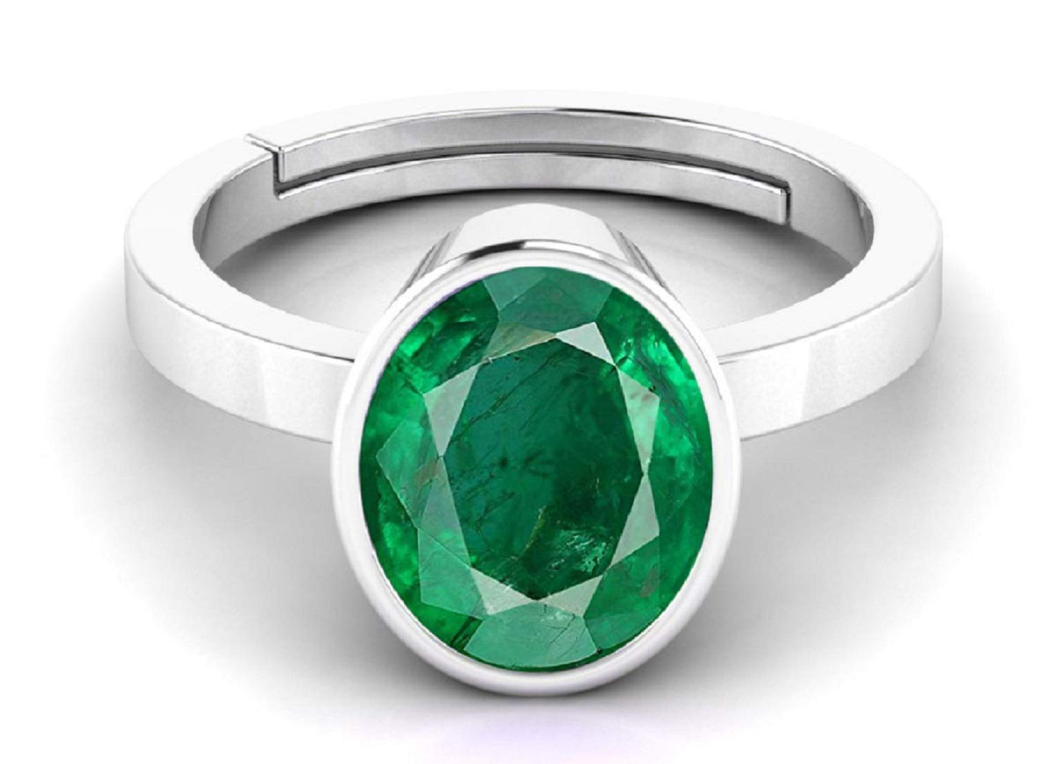 Parineeta Gems 6.25 Ratti 5.34 Carat Emerald Ring Panna Stone Silver Ring Adjustable Certified Natural Astrological Gemstone for Womens and Mens (B092VQXN4B) Amazon Price History, Amazon Price Tracker