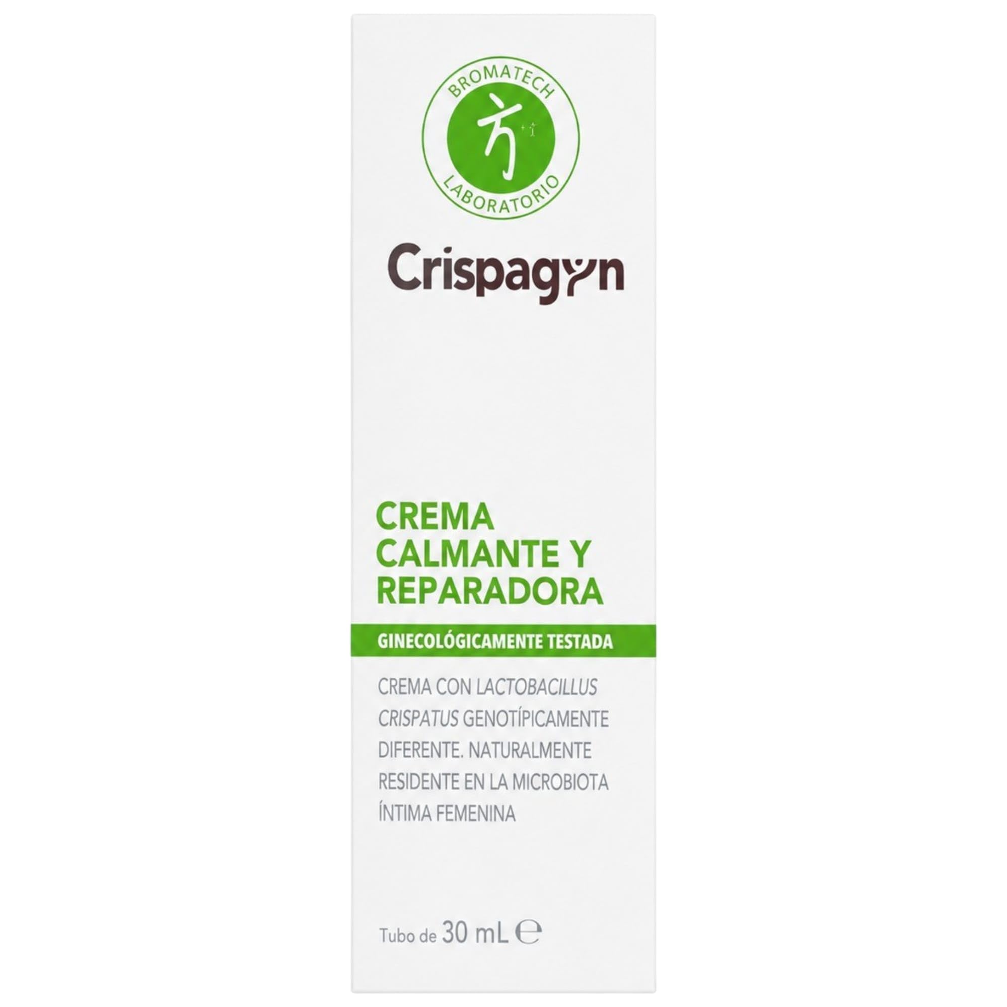 Bromatech Crispagyn 30 ml - Crema Íntima Calmante y Regeneradora con Lactobacillus crispatus - Alivio de Sequedad, Picor y Ardor Vaginal - Restaura la Flora y Microbiota - Uso Tópico