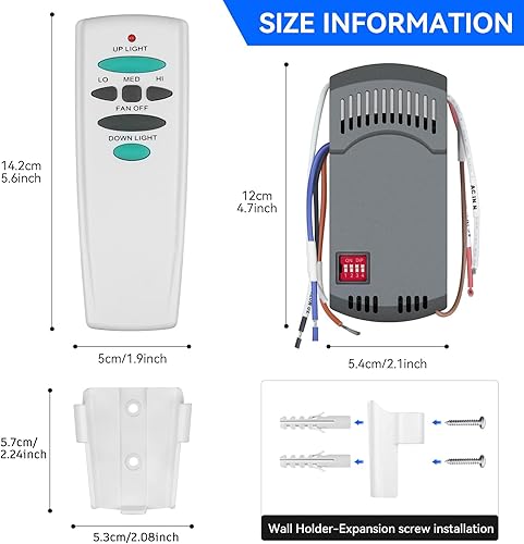 Miniatura 9 de Kit de control remoto universal para ventilador de techo, Hampton Bay Kit remoto de repuesto para Hunter, Harbor Breeze, decoración del hogar, 3