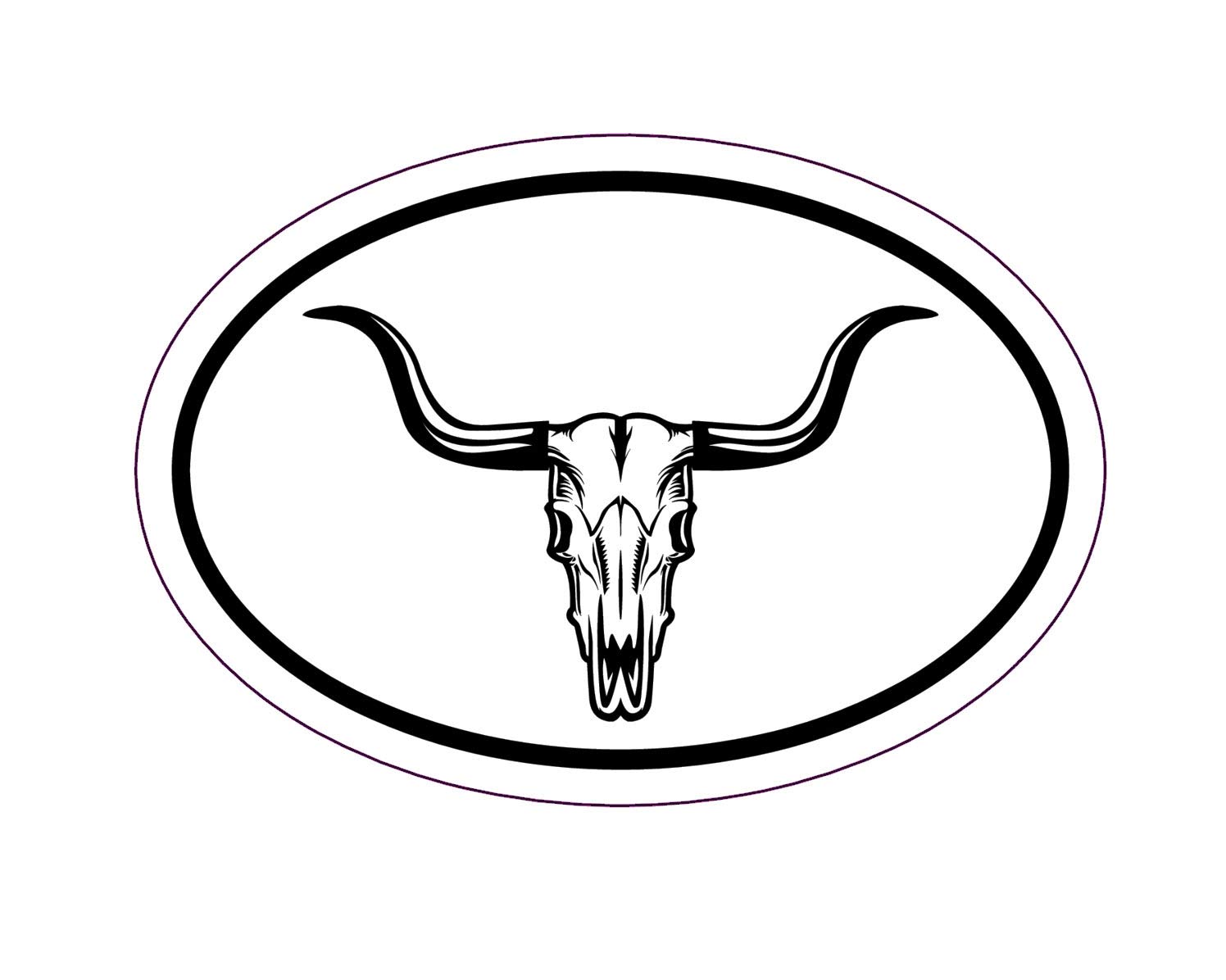 Autocollant ovale Longhorn de cowboy sticker voiture américaine Texas bumper
