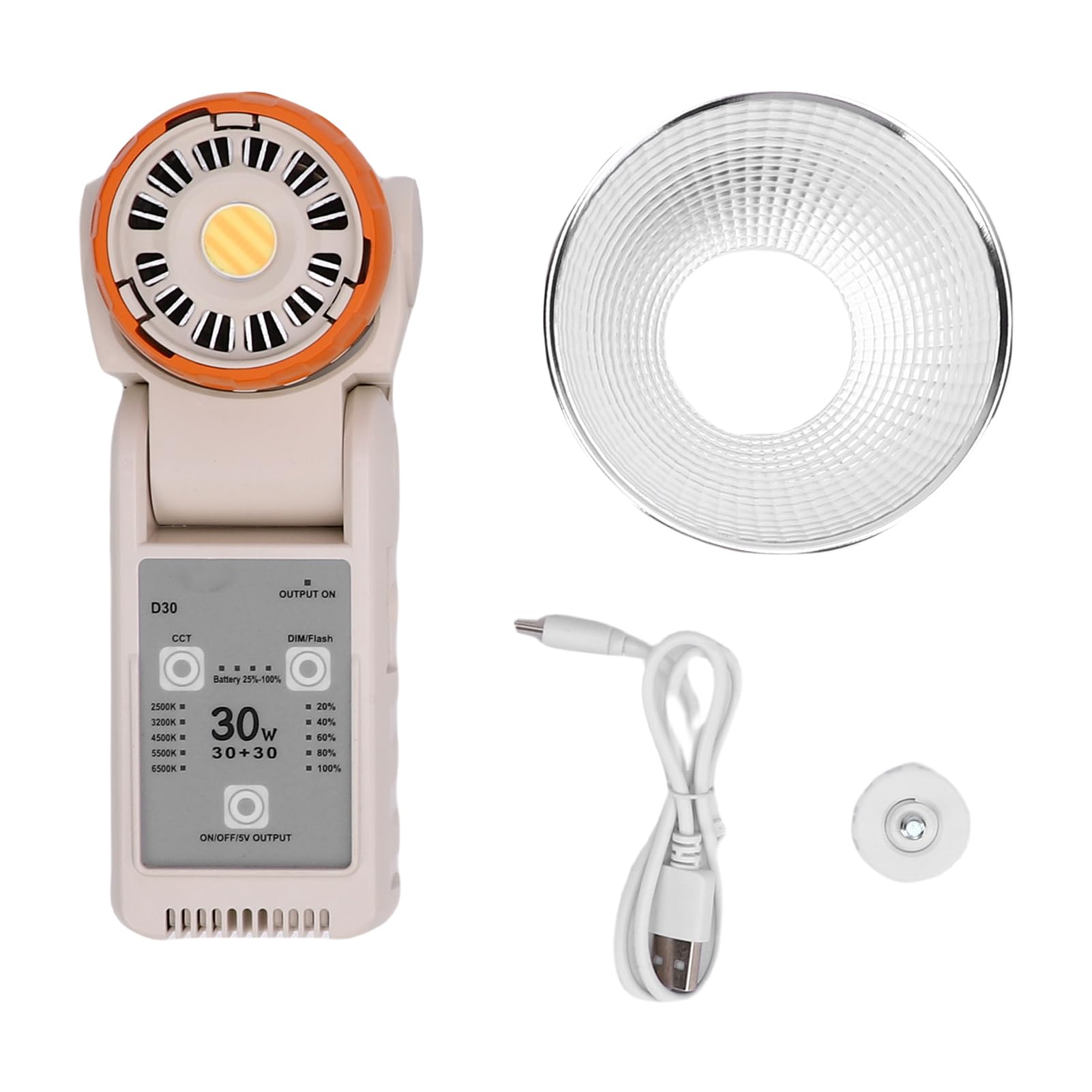 Cuifati Luce Video LED da 30 W, 5 Temperature di Colore 2500K-6500K Faretto