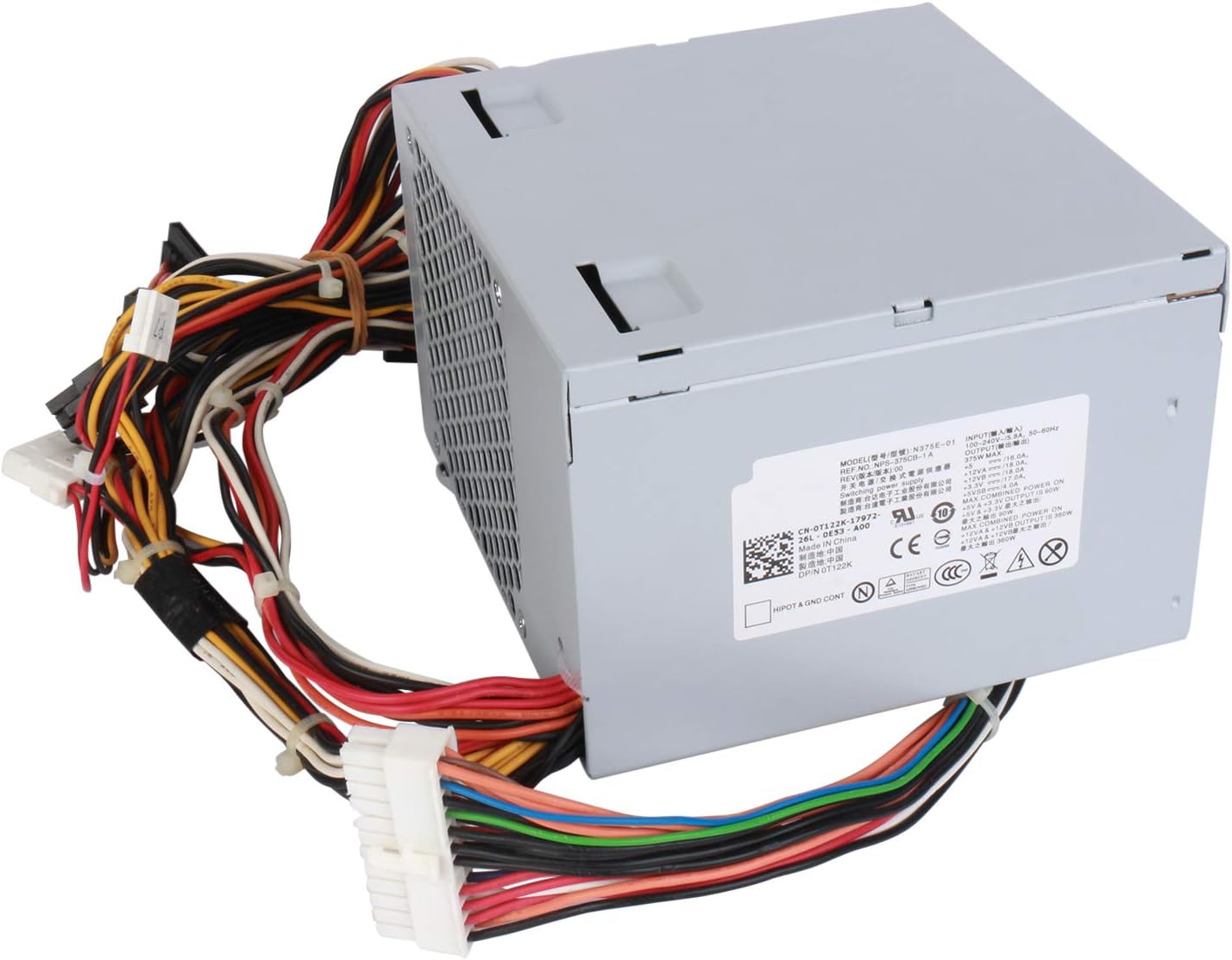 YEECHUN N375P-00 L375P-00 375W Power Supply Replacement for Dell Dimension 9100 9150 9200 E510 E520 XPS 400 410 420 430 Precision Workstation 380 390 T3400 Desktop (DT) Systems N375E-01 KH624 K8956