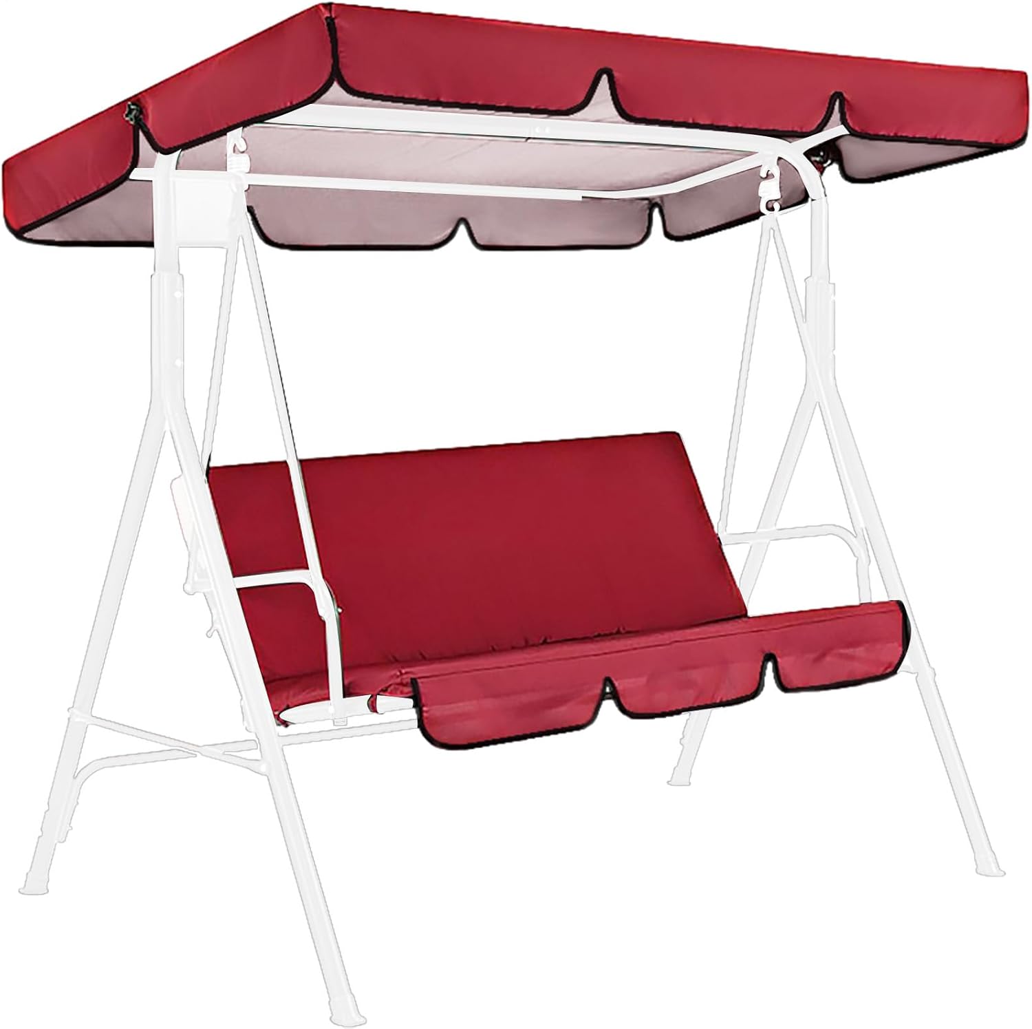 Outdoor 3 Seater Patio Swing Cushion Cover Replacement with Canopy- 59x20x4 Inch Protective Outdoor Swing Seat Cover for Garden Swing Seat Cushion-No Rack