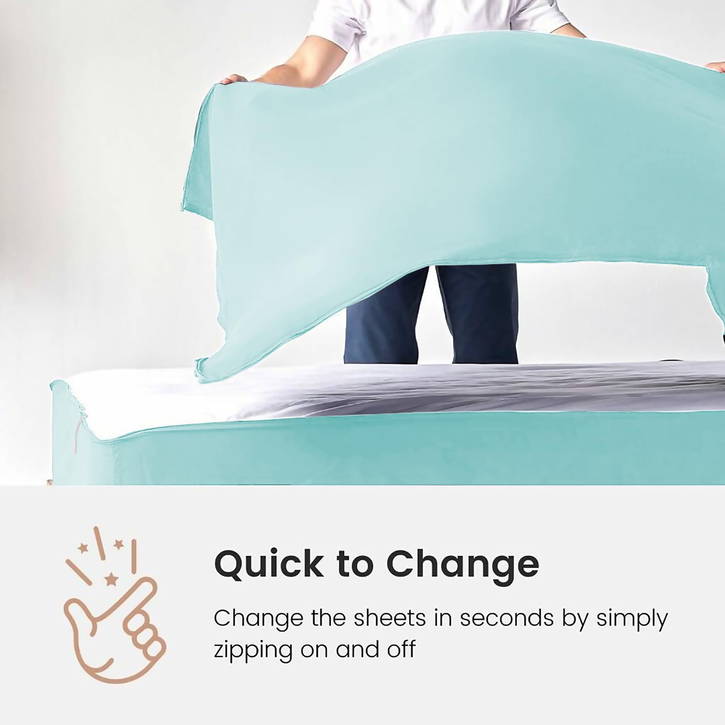 Amazon.com: Zipper Fitted Sheet - Includes 1 Fitted Sheet Base & 2