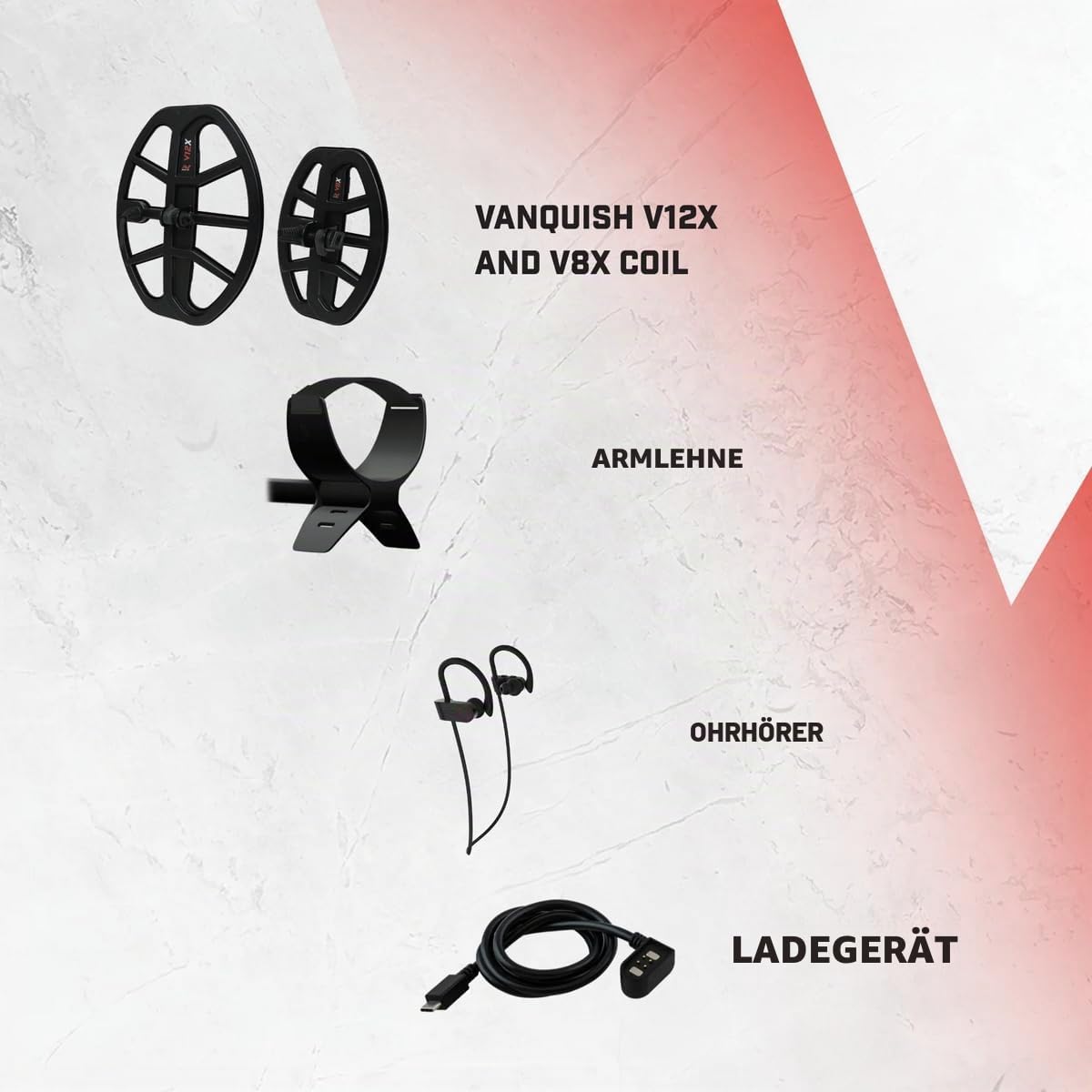 Minelab Vanquish 560 PRO‑Pack Metalldetektor Multi‑IQ IP68 wasserdicht mit Zusatzspule und ML60 Bluetooth Audio Komplettset
