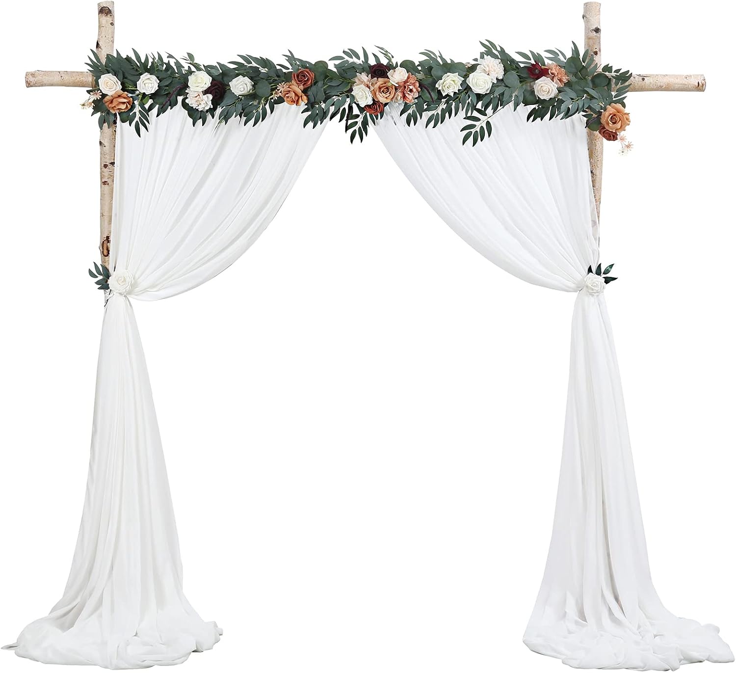 Exсluѕіvе Dіѕсоunt 50% Prісе White Wedding Backdrop Curtain 10ft by 10ft Chiffon Fabric Drape for Wedding Party Stage Decoration