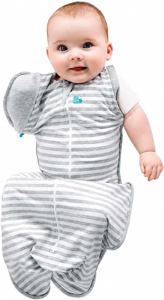 Love to Dream Swaddle UP Transition Bag, Patented Zip-Off Wings, Gently Help Baby Safely Transition from Being Swaddled to arms Free Before Rolling Over, Gray, Large, 19-24 lbs