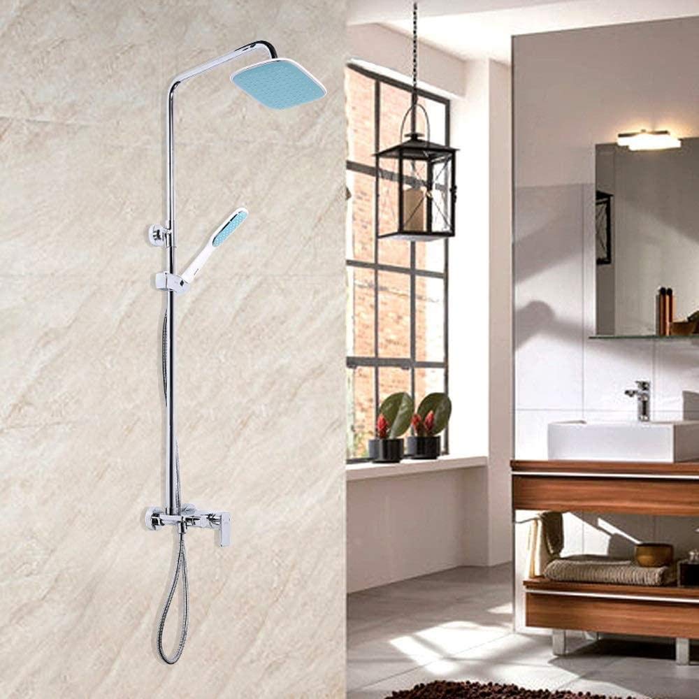Robinet chaud et froid et grande douchette pour salle de bain moderne