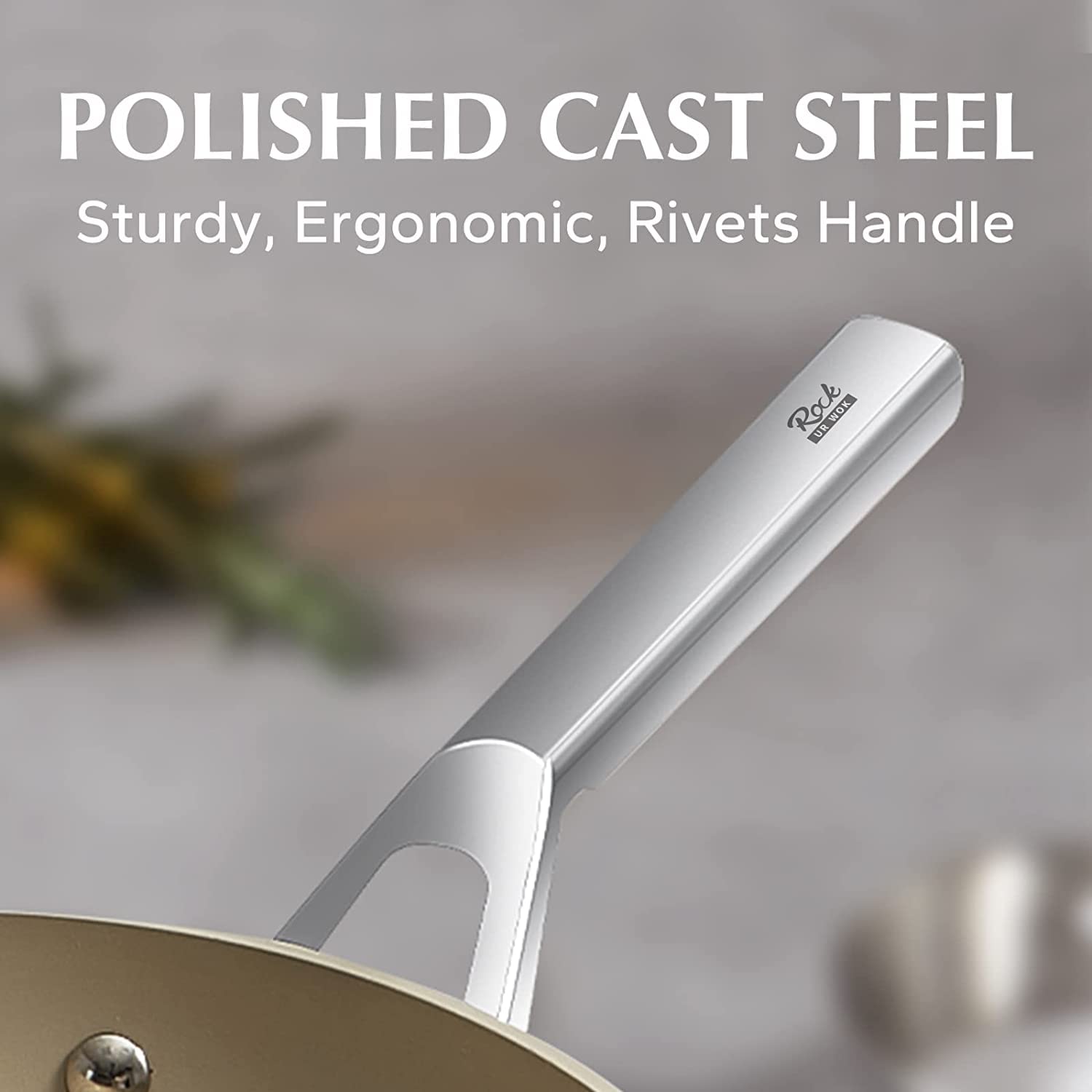 ROCKURWOK 3 Pcs Frying Pan Set, Hard Ceramic Nonstick Cookware Set, 8in/10in Omelet Pan, 12in Skillet, Inducton, Dishwasher & Ovens Safe, Free of PFAS & PTFE, White