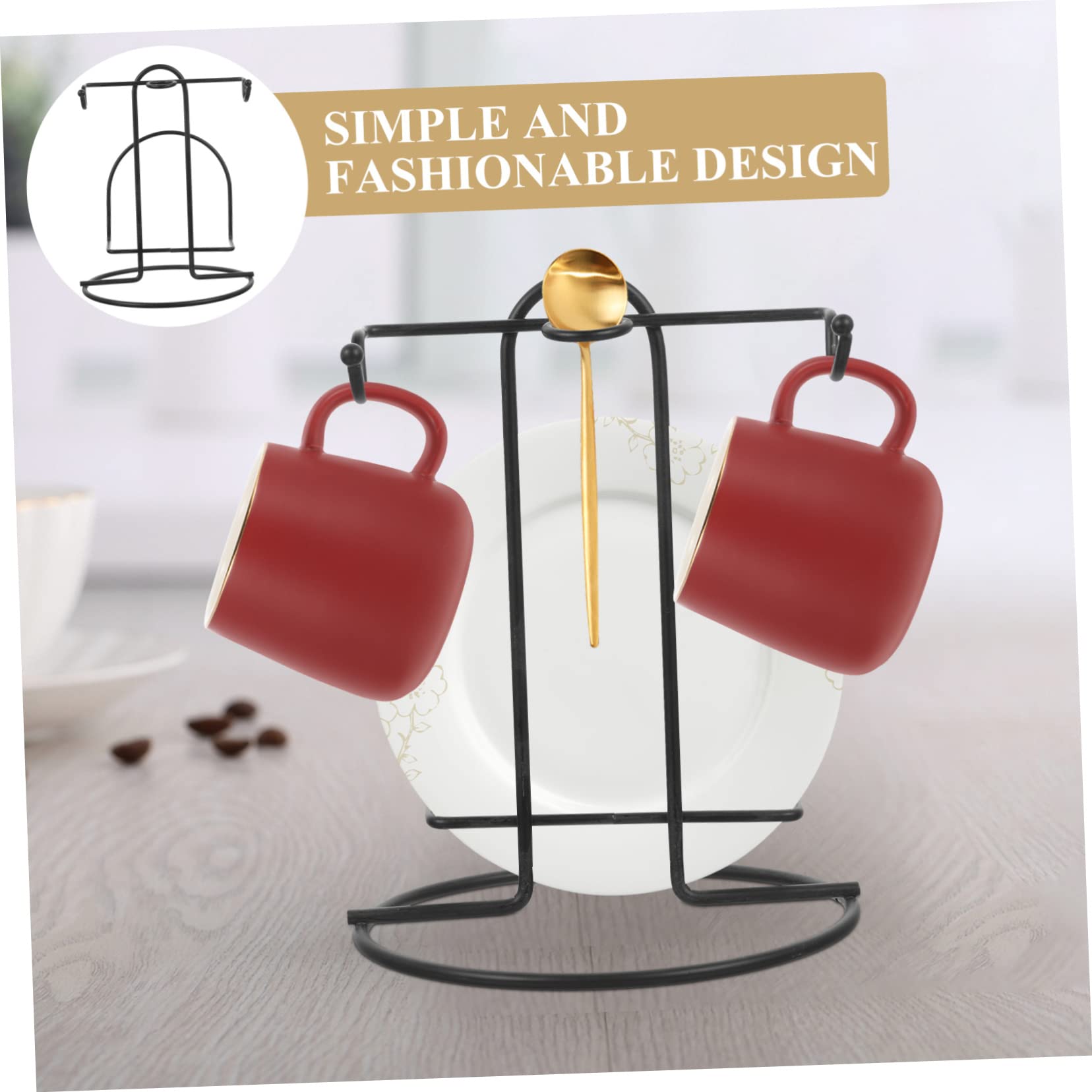 3 Piezas Soporte de Exhibición de Platos de Hierro para Tazas Organizador Estable y Elegante para Hogar y Oficina para Decoración y Almacenamiento de Bebidas