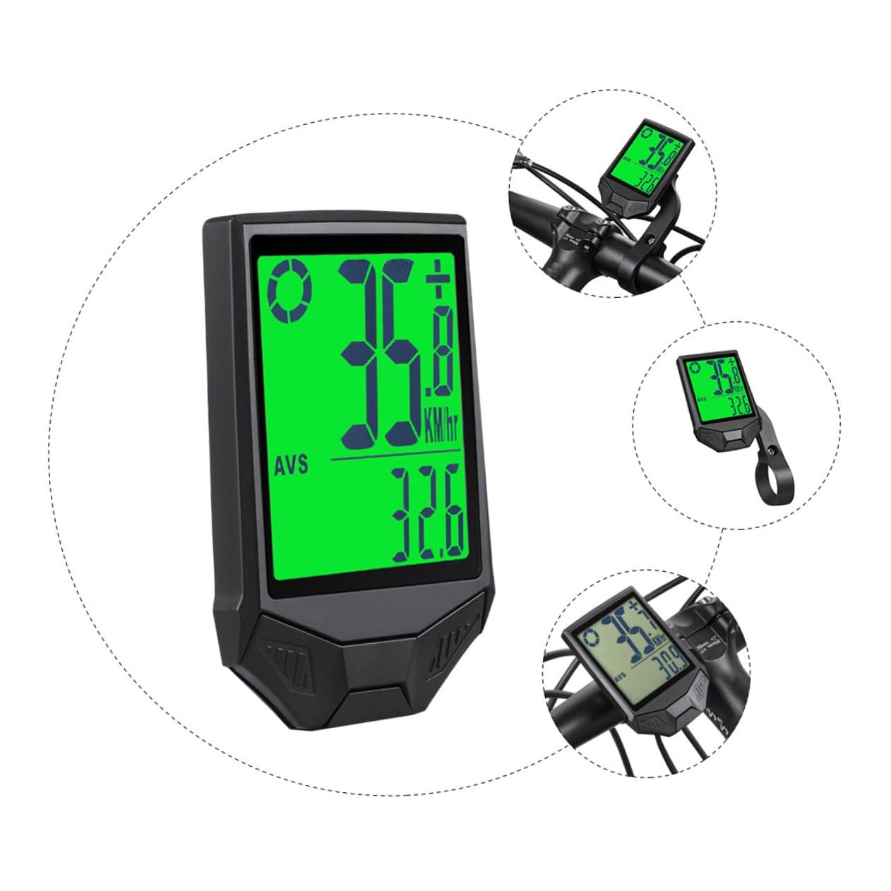HEALLILY Velocímetro luminoso para bicicleta con medición de temperatura, odómetro inalámbrico para bicicleta de carretera, montaña, plegable, diseño desmontable con pantalla brillante para montar al