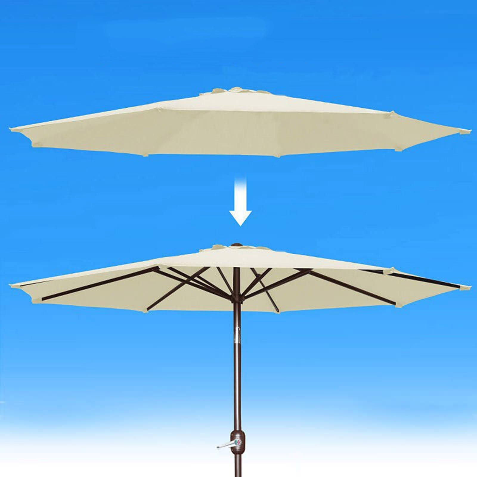 Parasol kempingowy, parasolka przeciwsłoneczna na zewnątrz, składany parasol ze środkowym słupkiem, lekki i łatwy do przechowywania do 1,2 metra.