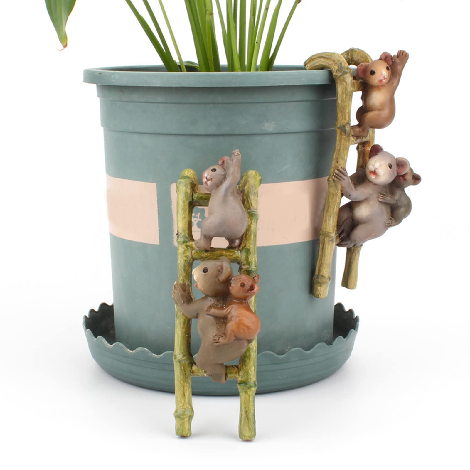 4 Pcs Planter Pot Hanging Pendant Decorations,3D Koala Flower Pot and Vase Hugger Creative Craft Koala Figurines Climbing Decoration Animal Ornaments for Office Desk Home Pot Art Craft Decor
