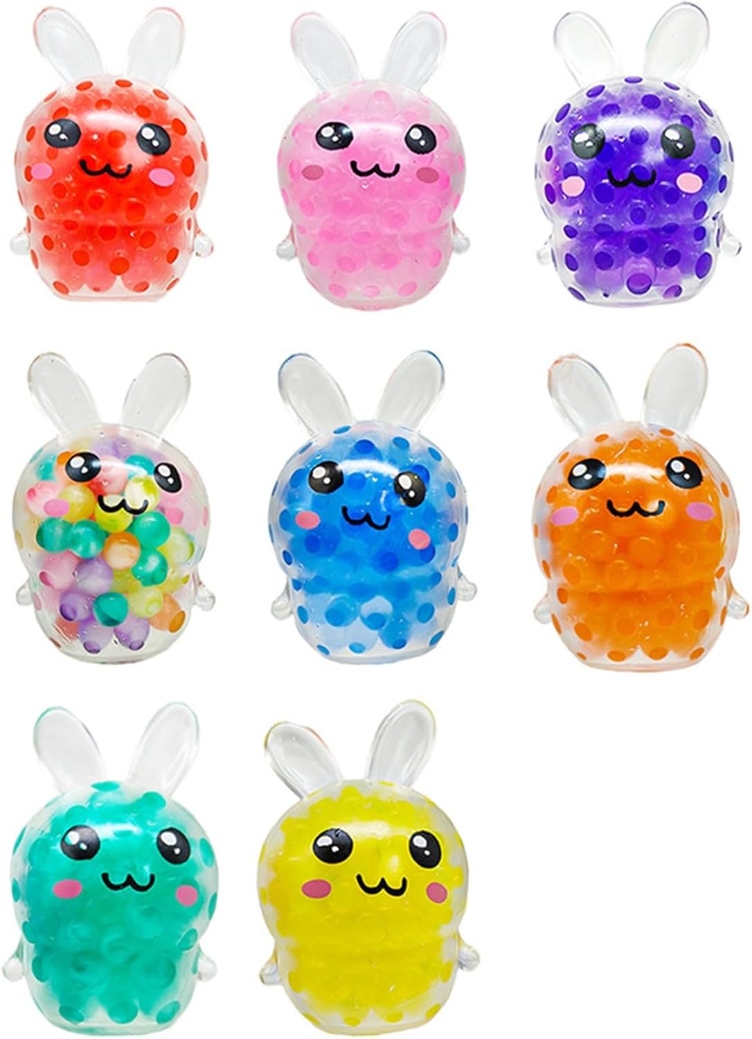 Easter Egg Fillers,Mini Bunny Squeeze Toys, Easter Basket Stuffers Egg Basket Fillers Gifts for Adults, Bunny Stress Ball Party Favors,Gift for Friend