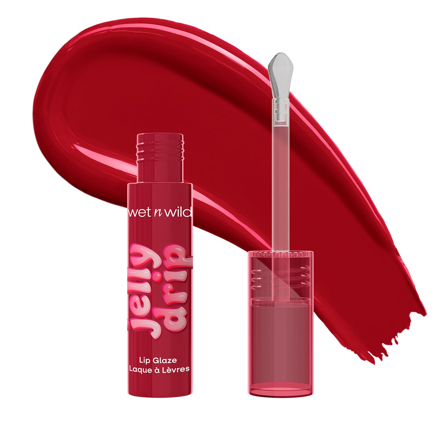 Wet n Wild, Jelly Drip Lip Glaze, High-shine Finish, Metal Applicator, Lightweight, Buildable Colour, Raspberry Crush