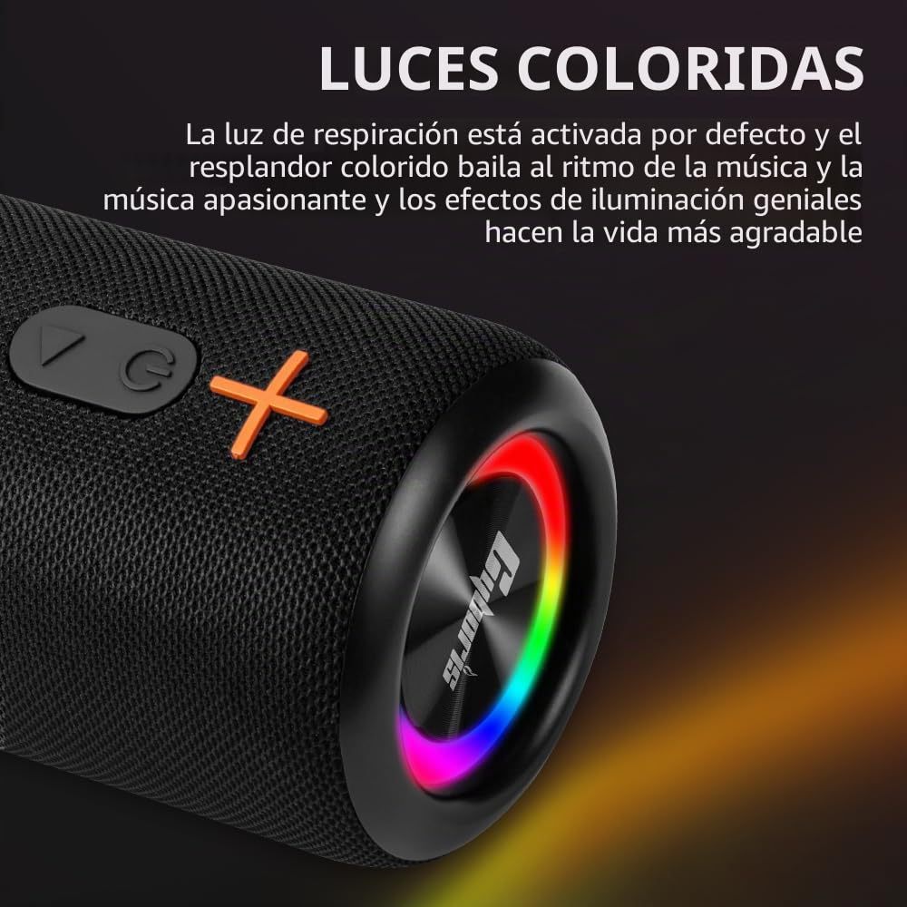 CYBORIS Altavoz Bluetooth portátil 2 en 1, Resistente al Agua, con Sonido estéreo Fuerte de 20 W, 24 Horas de reproducción, emparejamiento inalámbrico Real para el hogar, al Aire Libre o Viajes
