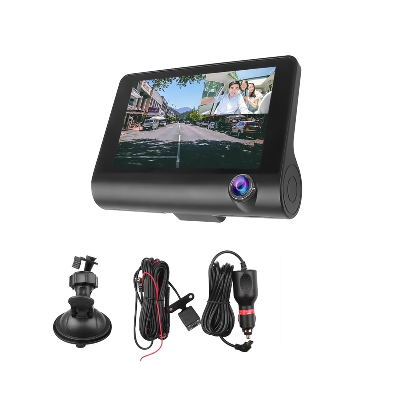 Cámaras de 3 canales DVR for coche 4,0 ''HD 1080P grabadora de conducción de doble lente con cámara de visión trasera grabadora de vídeo gran angular 170 sensor G(With 32G TF)