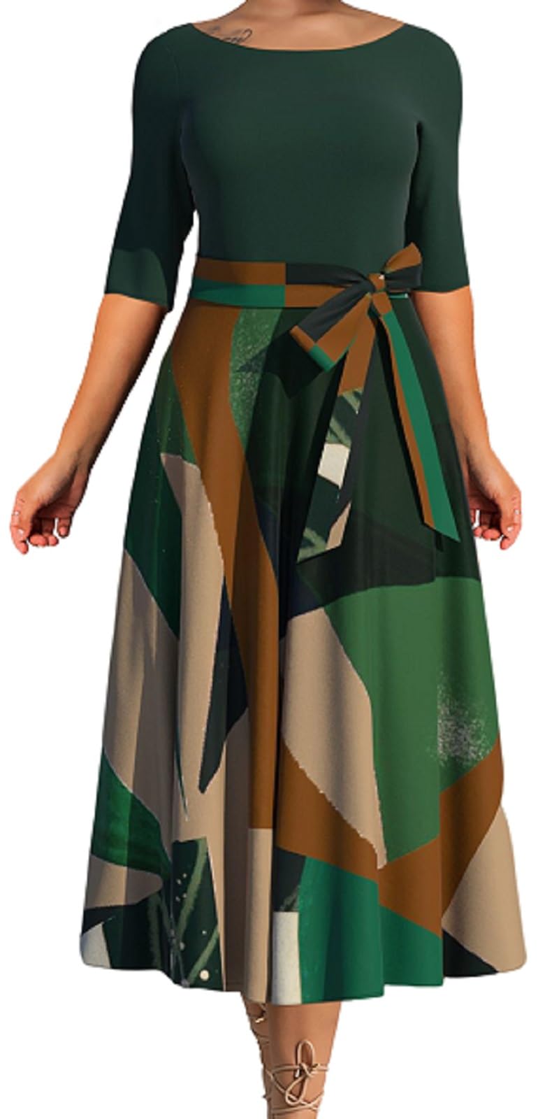 IbuduSexyChurch Dresses for Women 2025 Boho Maxi Dress African