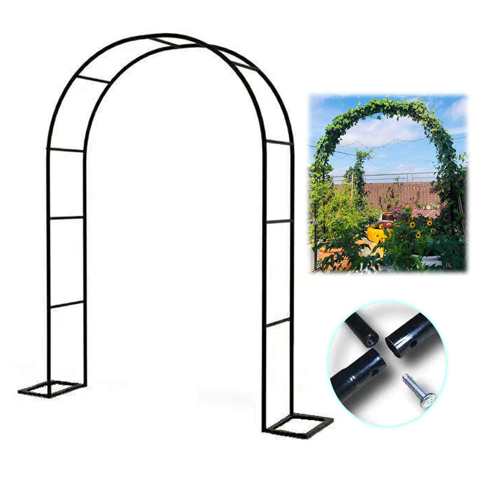 Treillis de pergola pour arc de rose créant un passage ombragé unique