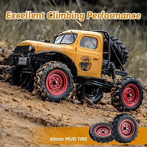 Wowrc Rc Car 1/24 Remote Control Car, Fcx24 Power Wagon 4Wd Rc Crawler Two-Speed Shift, Rc Rock Crawler 8Km/H With Portal Axle Metal Gears For Boys Girls And Adults, Yellow #TOP5