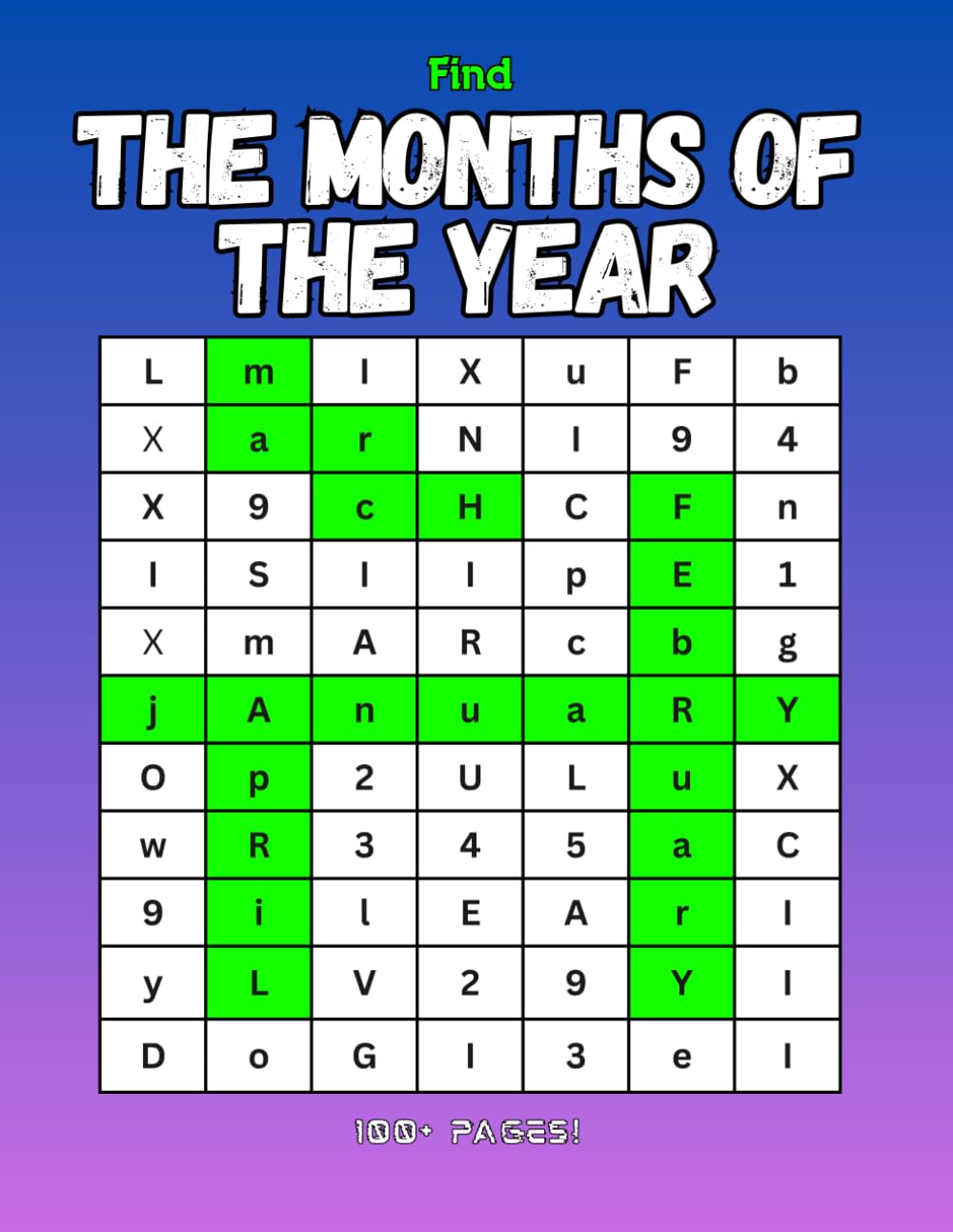 Find the months of the year (Hidden Words)