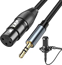 3.5 mm XLR Jack Adapter Cable, 1 m Male Female to Micro XLR RCA Jack Plug for Camcorders, Guitar, Speaker, Microphone, Amplifier, Sound Card